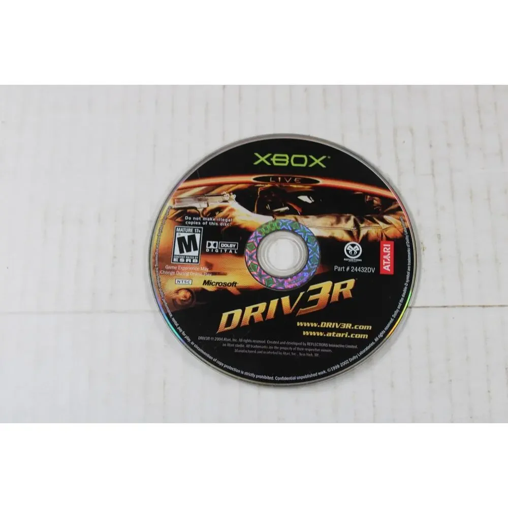 Driv3r - Driver 3 (Microsoft Xbox, 2004) Authentic, disc only, tested
